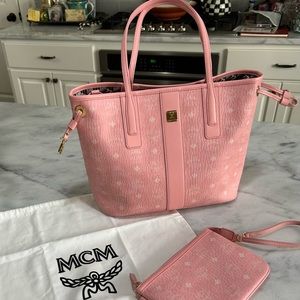 MCM small Visetos Liz shopper in blossom pink (new, still have tags and receipt)